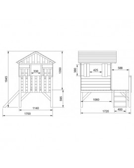 Piattaforma per casa per bambini in legno Masgames LOLLIPOP