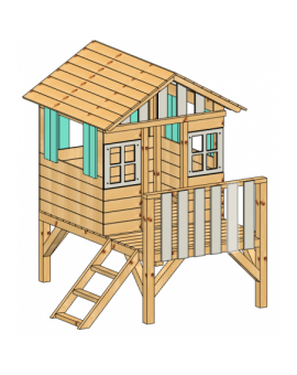 Casa per bambini in legno Masgames LOLLIPOP Sopraelevata blu