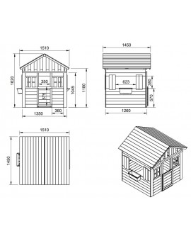 Casa per bambini in legno Masgames LOLLIPOP XL Bianca