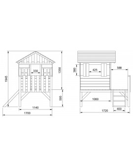 Casa per bambini in legno Masgames LOLLIPOP Sopraelevata bianca