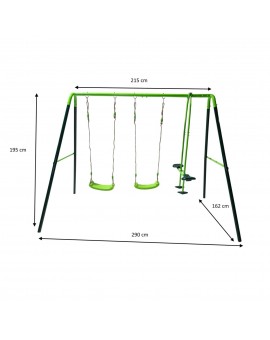 Altalena tripla in metallo Masgames GINGO