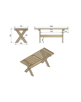 Mesa Tavolo in legno da esterno MASGAMES XERTA