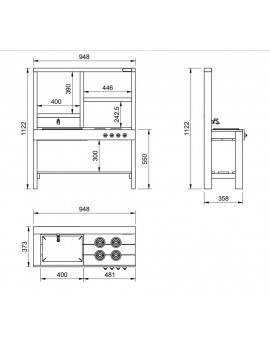 Cucina per bambini in legno da esterno Masgames SPICY Horeca