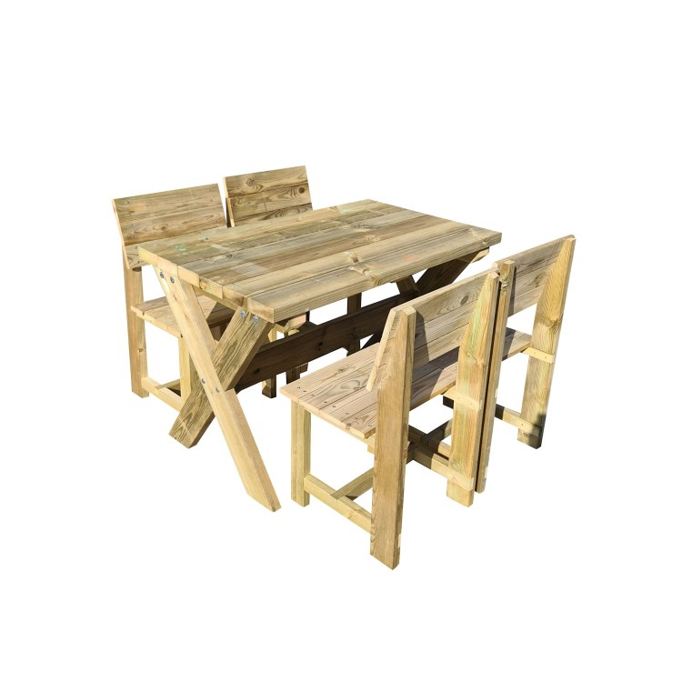 TAVOLO IN LEGNO MASGAMES XERTA 120 CON SEDIE BATEA MASGAMES