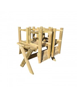 TAVOLO IN LEGNO MASGAMES XERTA 120 CON SEDIE BATEA MASGAMES