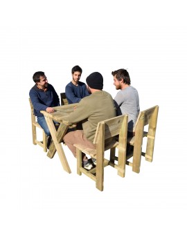 TAVOLO IN LEGNO MASGAMES XERTA 120 CON SEDIE BATEA MASGAMES