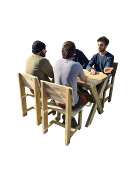 TAVOLO IN LEGNO MASGAMES XERTA 120 CON SEDIE BATEA MASGAMES