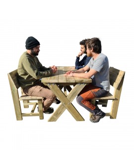 TAVOLO IN LEGNO MASGAMES XERTA 120 CON SEDIE BATEA MASGAMES