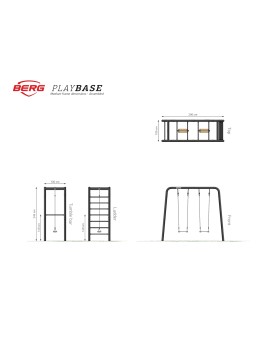 BERG Playbase Medium TL (parete da arrampicata + trapezio + sedile in gomma)