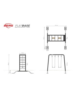 BERG Playbase Medium TT (trapezio + sedile in legno)